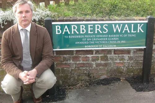 Barbers Walk Sign near Miswell Lane