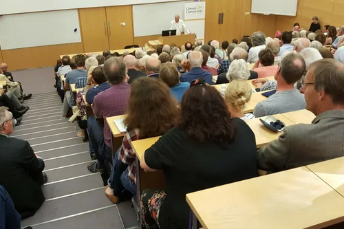 Vince Cable Packed Hall