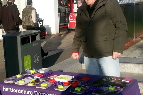 Cllr Ron Tindall - Domestic Abuse Helpline Stall