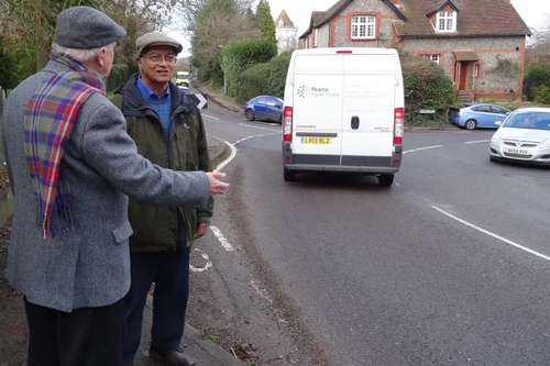 Cllr Garrick Stevens at the Busy Kingshill Junction