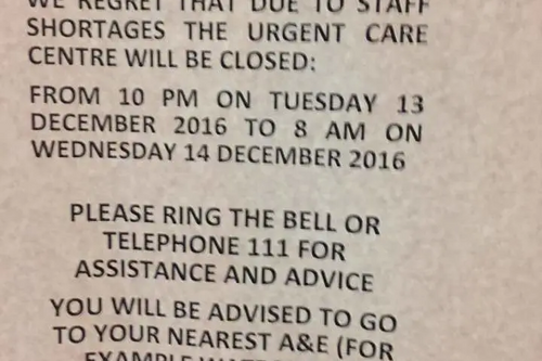 Hemel Urgent Care Centre Notice