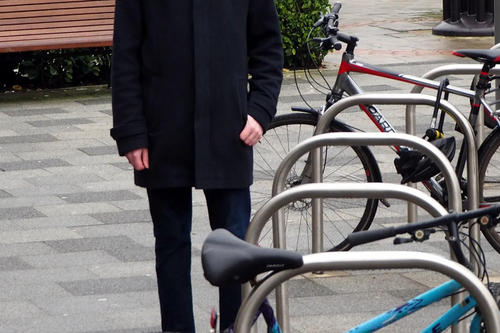 Lloyd Harris with Cycle Racks in Marlowes March 2018